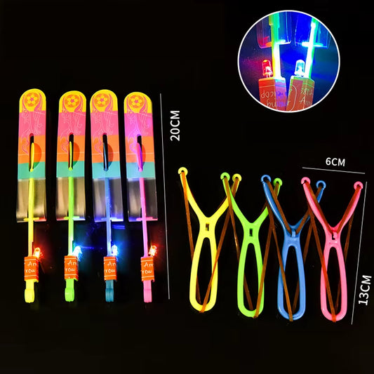 Novelty Led Slingshot Helicopter Arrow Kids Light up Flying Toys Summer Outdoor Games Regalos Invitados Cumpleaños Infantiles